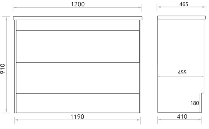 Impressions Elegant 1200mm Vanity Unit With Cube Square Ceramic Top 4 Impressions Elegant 1200mm Vanity Unit With Cube Square Ceramic Top - Image 2
