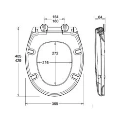 Johnson Suisse Plaza Soft Close Seat Quick Release -Bathroom Shop RB6041 spec