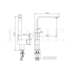 Meir Square Kitchen Mixer -Bathroom Shop SQUARE KITCHEN MIXER TAP spec 600x600 1