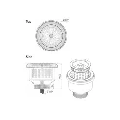 3Monkeez Domestic Sink Waste Arrestor (90mm) -Bathroom Shop SSDBW Specs Top