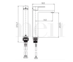Meir Square Tall Basin Mixer 7 Meir Square Tall Basin Mixer -Bathroom Shop Square Tall Basin Mixer Specs