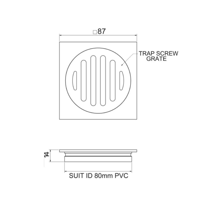 Harbic Brassware Square Floor Grate 80mm 4 Harbic Brassware Square Floor Grate 80mm - Image 2