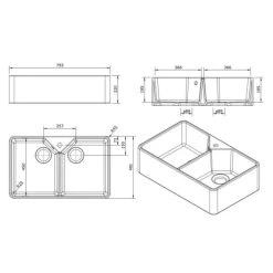Turner Hastings Chester 80 X 50 Double Flat Fine Fireclay Butler Sink 7 Turner Hastings Chester 80 X 50 Double Flat Fine Fireclay Butler Sink -Bathroom Shop Turner Hastings Chester 80 x 50 Double Flat Fine Fireclay Butler Sink 7403 Specification 600x600 1