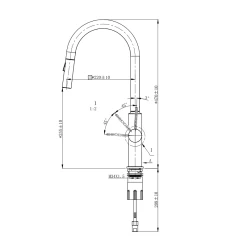 Castano Valerno Pull Out Spray Sink Mixer -Bathroom Shop VALPOSSIS Spec