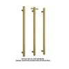 Thermogroup Brushed Gold Round Vertical Single Heated Towel Rail W142 X H900mm