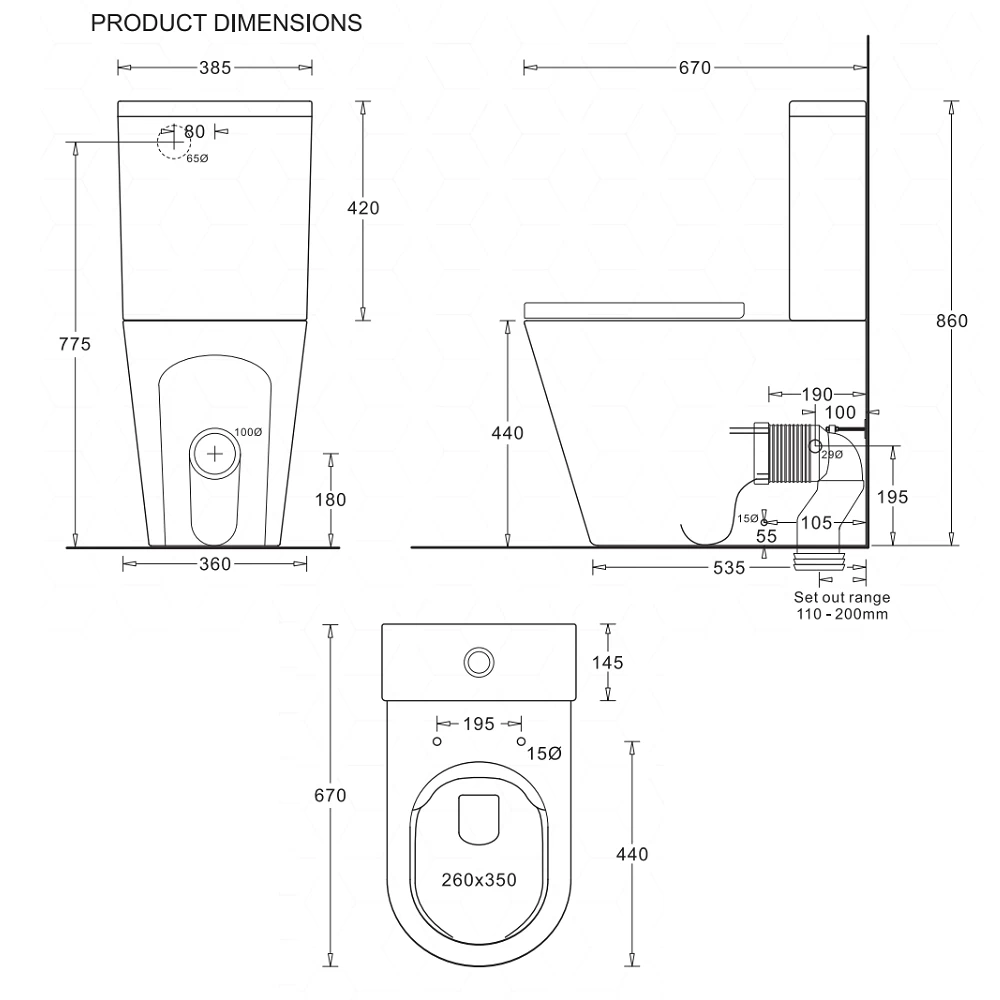 Johnson Suisse Venezia Comfort Height Rimless Toilet Suite 5 Johnson Suisse Venezia Comfort Height Rimless Toilet Suite - Image 3