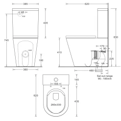Johnson Suisse Venezia Compact Rimless Toilet Suite -Bathroom Shop Venezia Compact Spec
