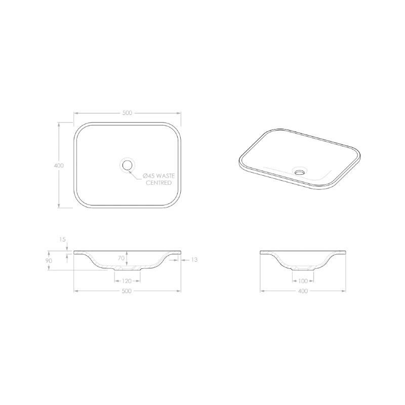 ADP Believe Inset Basin Matte White 4 ADP Believe Inset Basin Matte White - Image 2