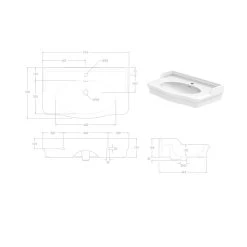 ADP Castellana 900 Wall Hung Basin Gloss White -Bathroom Shop adp castellana 900 wall hung basin gloss white TOPCCAS090CGW specs