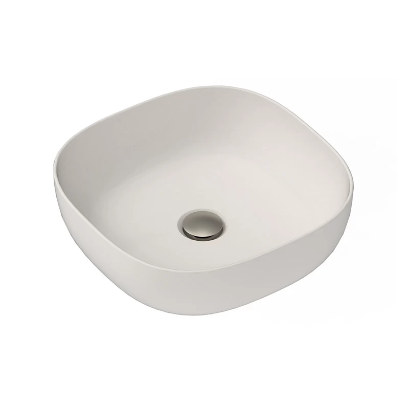ADP Glam Square Above Counter Basin Matte Pearl 3 ADP Glam Square Above Counter Basin Matte Pearl