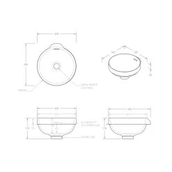 ADP Luka Semi-Inset Solid Surface Basin Matte White -Bathroom Shop adp luka semi inset solid surface basin white specs 1