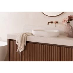 ADP Marilyn Above Counter Basin Matte White -Bathroom Shop adp marilyn above counter basin white lifestyle2 1