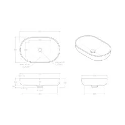 ADP Marilyn Above Counter Basin Matte White -Bathroom Shop adp marilyn above counter basin specs 2