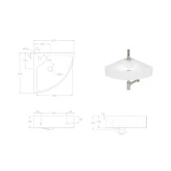 ADP Square Corner Wall Hung Basin Gloss White -Bathroom Shop adp square corner wall hung basin gloss white specs