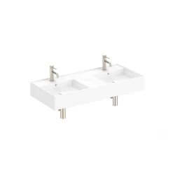 ADP Teorema 1000 Wall Hung Basin Double Bowl With 1 Tap Hole