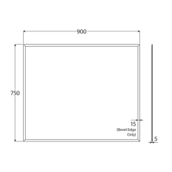 Fienza Bevel Edge Rectangular Glue On Mirror 900 X 750mm -Bathroom Shop bem9075g spec