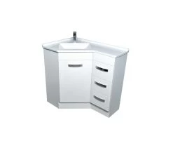 Fienza Corner Vanity With Polymarble Top 600 X 900