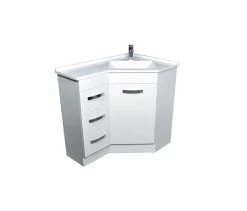 Fienza Corner Vanity With Polymarble Top 900 X 600