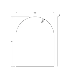 Fienza Arch Mirror 750 X 975mm Glue On -Bathroom Shop fienza arch mirror 750 x 975mm pem750a spec