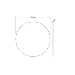Fienza Round Mirror 600mm Glue On -Bathroom Shop fienza round mirror 600mm pem600r spec