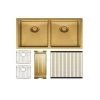 Fienza Hana 27L Double Kitchen Sink Kit PVD Rugged Brass -Bathroom Shop hana 27l double kitchen sink kit pvd rugged brass e1646088139460