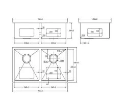 Fienza Hana 27L Double Kitchen Sink Kit PVD Rugged Brass -Bathroom Shop hana 27l double kitchen sink kit pvd rugged brass specs