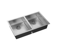 Fienza Hana 27L Double Kitchen Sink Kit -Bathroom Shop hana 27l double kitchen sink kit stainless steel 2