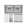 Fienza Hana 27L Double Kitchen Sink Kit 1 Fienza Hana 27L Double Kitchen Sink Kit -Bathroom Shop hana 27l double kitchen sink kit stainless steel e1646087955206