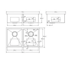 Fienza Hana 27L Double Kitchen Sink Kit -Bathroom Shop hana 27l double kitchen sink kit stainless steel specs