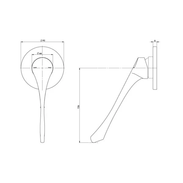 Phoenix Ivy MKII Extended Handle Shower / Wall Mixer Trim Kit Only 4 Phoenix Ivy MKII Extended Handle Shower / Wall Mixer Trim Kit Only - Image 2