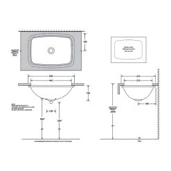 Johnson Suisse Emilia Rectangular Undercounter Vanity Basin With 32mm Pop-up Waste 5 Johnson Suisse Emilia Rectangular Undercounter Vanity Basin With 32mm Pop-up Waste -Bathroom Shop jBSE250 SPEC 1