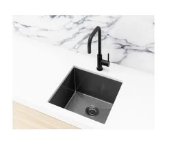 Meir Lavello Single Bowl Sink 450mm Gun Metal Black