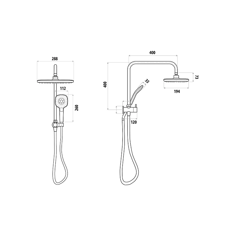 Linkware Square Twin Shower Self Cleaning Head 4 Linkware Square Twin Shower Self Cleaning Head - Image 2
