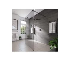 Decina M-Series Freestanding 1150mm Black Shower Panel
