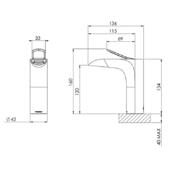 Phoenix Nara Basin Mixer 4 Phoenix Nara Basin Mixer - Image 2