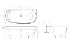 Decina Natalia 1500 Back To Corner Freestanding Bath – Right Hand 7 Decina Natalia 1500 Back To Corner Freestanding Bath – Right Hand -Bathroom Shop natalia 1500 back to corner spec 1