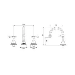 Phoenix Rhapsody Lever Basin Set -Bathroom Shop rhapsody lever basin set spec 600x600 1