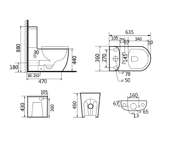 ECT Global Romeo Back To Wall Raised Height Toilet Suite 3 ECT Global Romeo Back To Wall Raised Height Toilet Suite - Image 2