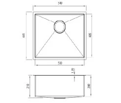 Oliveri Spectra Single Bowl Sink Gun Metal 6 Oliveri Spectra Single Bowl Sink Gun Metal -Bathroom Shop sb50 spec