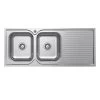 Fienza Tiva 1180 Double Kitchen Sink With Drainer Left Bowl -Bathroom Shop tiva 1180 double kitchen sink with drainer left bowl