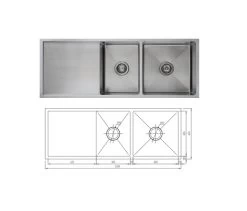 Uptown UTR5 1 & 3/4 Bowl Sink With Drainer