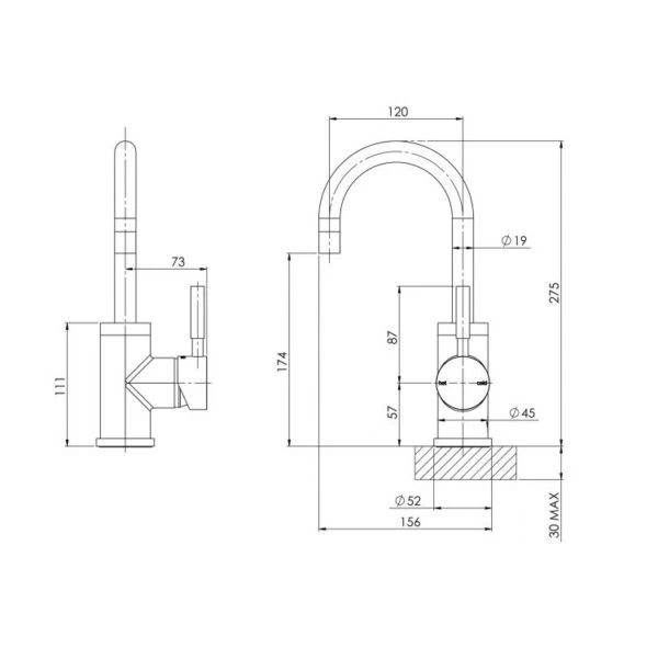 Phoenix Vivid Basin Mixer 120mm Gooseneck 4 Phoenix Vivid Basin Mixer 120mm Gooseneck - Image 2