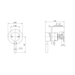 Phoenix Vivid Shower / Wall Mixer -Bathroom Shop vivid shower wall mixer spec 600x600 1